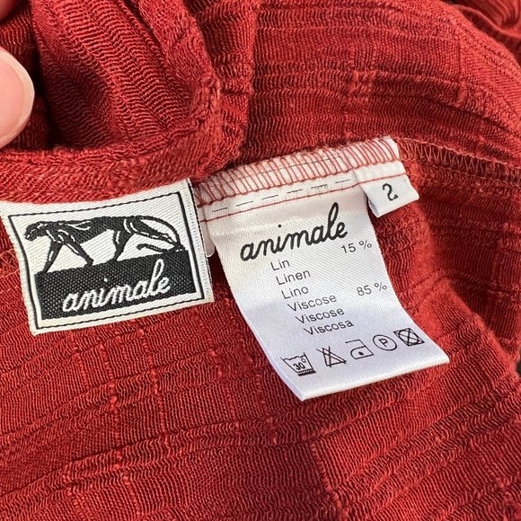 Vintage Linen Matching Skirt Set Midi Maxi Tank Top Tunic Blouse Pleats Bohemian - Picture 5 of 6